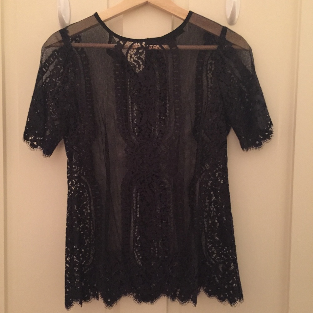 Nanette Lepore Sheer lace top